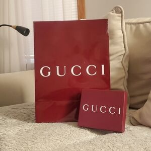 Gucci Red Box with Cream Dust Bag